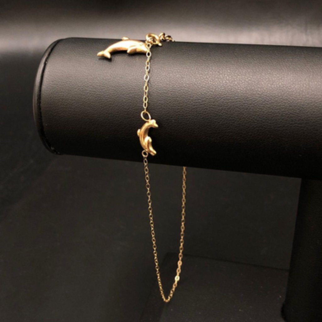 10k Yellow Gold Dolphin Ankle Bracelet 92grams Weight 149$